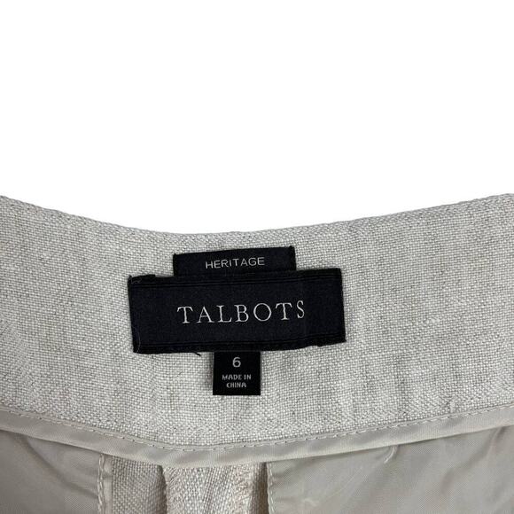 Talbots Heritage Linen Straight Leg High Waist Beige Trousers Pants SZ 6 Neutral - Picture 11 of 13